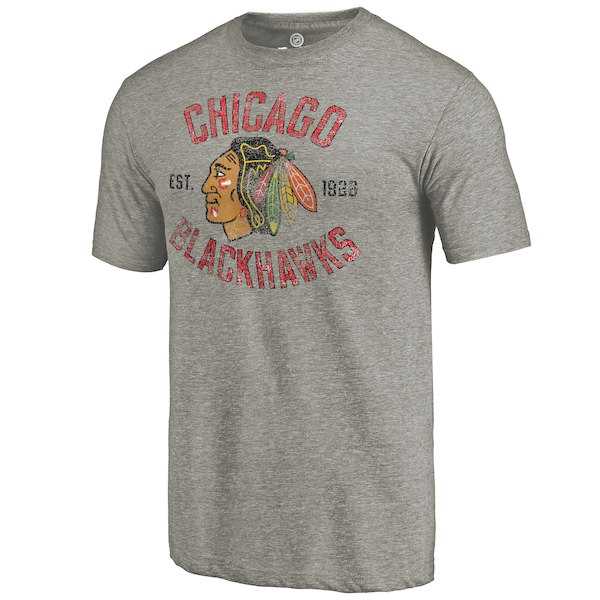 Chicago Blackhawks Rinkside Gray Heritage Tri Blend T-Shirt,We sell and wholesale Chicago Blackhawks Rinkside Gray Heritage Tri Blend T-Shirt on line form chian!